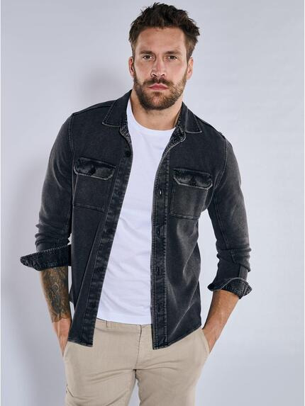 emilio adani Overshirt slim fit Schwarz