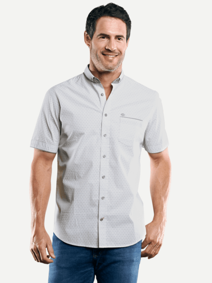 engbers Herren Dezent gemustertes Hemd in Grau 29464