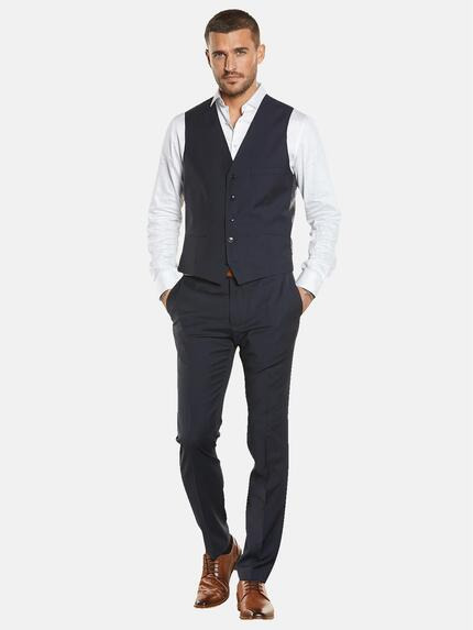 emilio adani Herren Anzug-Weste slim fit Blau 34914