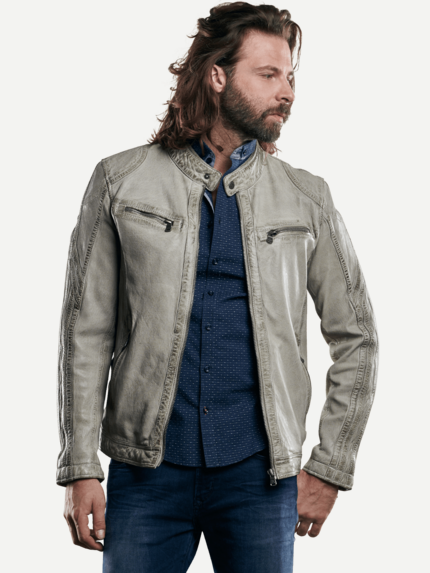 emilio adani Herren Sportive Lammlederjacke in Beige 29141