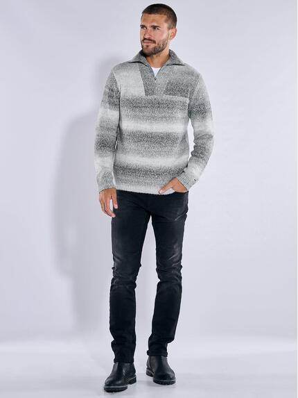 Herren Pullover mit Troyerkragen in Anthrazit kaufen 37857