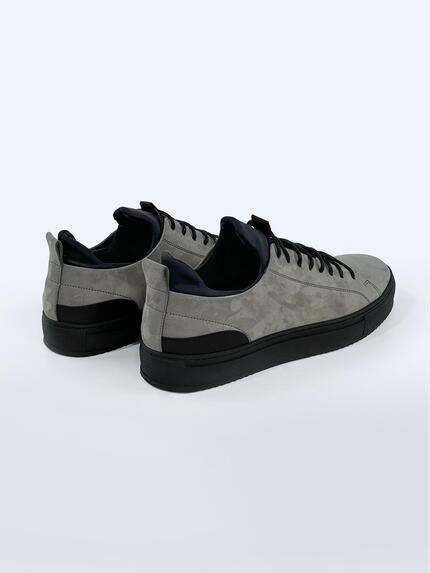 emilio adani Herren Sneaker aus Nubuk-Leder Grau 37424