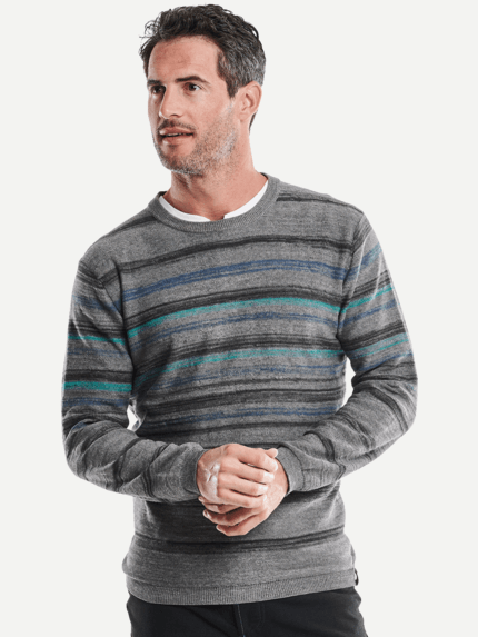 engbers Herren Gestreifter Pullover in Grau 26757