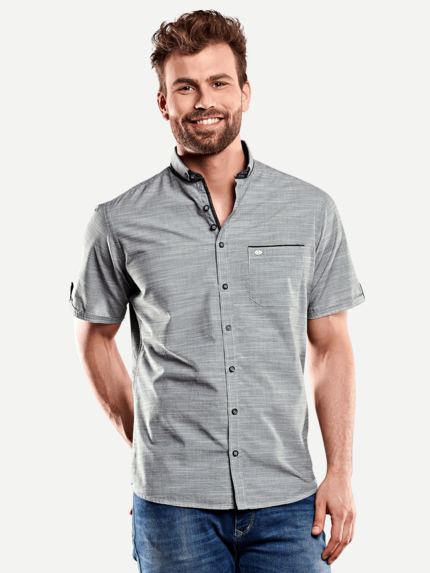 engbers Herren Hemd uni in Grau 27668
