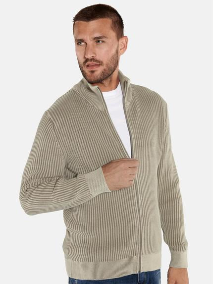 emilio adani Herren Cardigan strukturiert Beige 36070