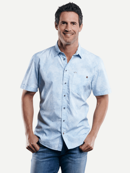 engbers Herren Hemd kurzarm in Blau 29125