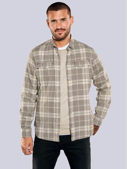 Emilio Adani Herren Overshirt Kariert - Lässiges Flanell-Shirt Mit Brusttaschen