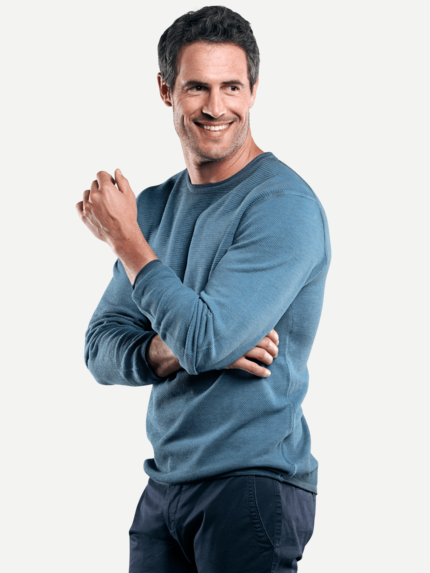 engbers Herren Softer Baumwollpullover in Blau 29372