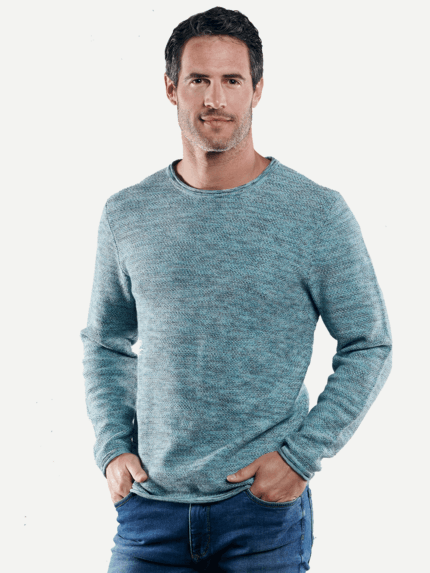 engbers Herren Softer Baumwollpullover in Türkis 29291