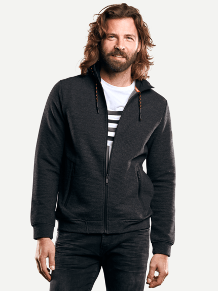 emilio adani Herren Hoodie im stylischen Ripp-Design in Grau 29284
