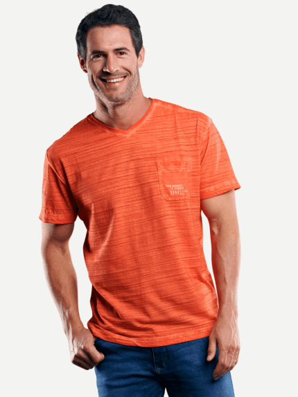 engbers Herren T-Shirt in Flammgarnoptik in Orange 29237