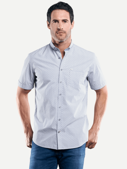 engbers Herren Dezent gemustertes Hemd in Blau 29463
