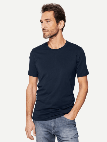 ENGBERS GERMANY Herren Basic T-Shirt aus Supima Baumwolle in Blau 29836