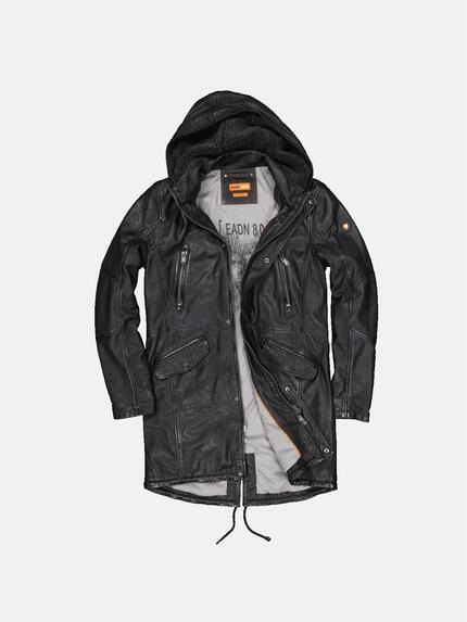 emilio adani Herren Lederjacke Schwarz 33531