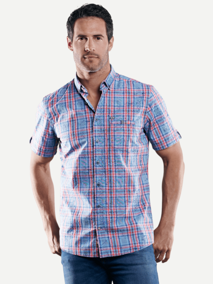 engbers Herren Außergewöhnliches Karo-Hemd in Rot 29082