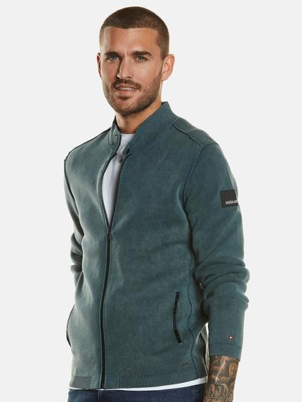 emilio adani Herren Cardigan uni Grün 34383