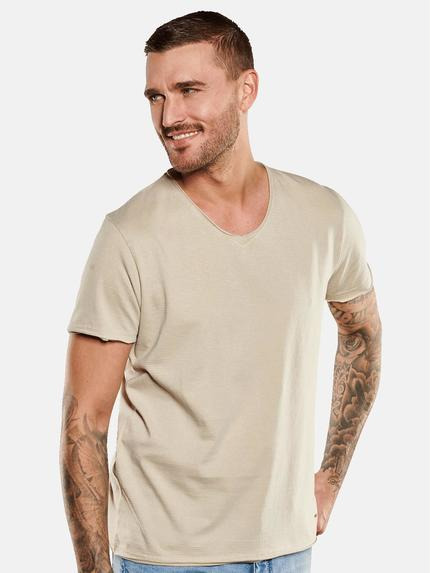 emilio adani Herren T-Shirt regular Beige 35056