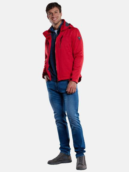 engbers Herren Softshell-Jacke mit abnehmbarer Kapuze Rot 33289