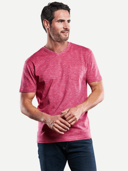 engbers Herren V-Neck T-Shirt in Rot 28908