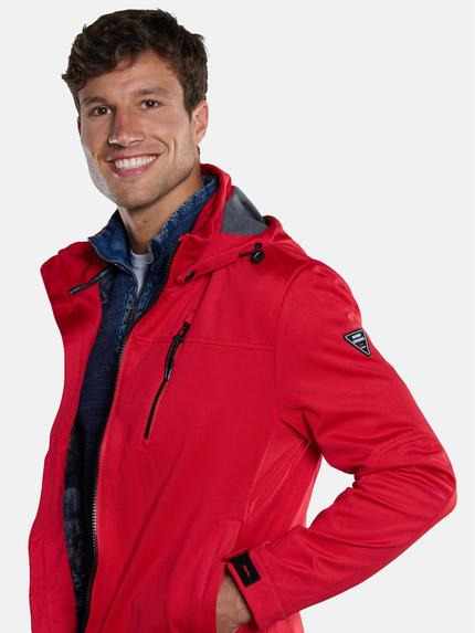 engbers Herren Softshell-Jacke mit abnehmbarer Kapuze Rot 33289