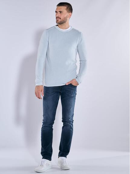 emilio adani Herren Pullover uni Blau 37324