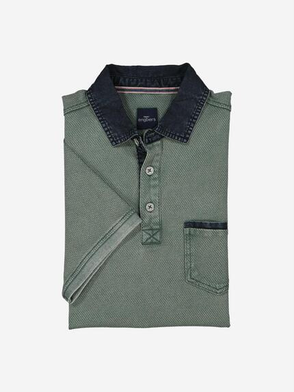 engbers Herren Polo-Shirt strukturiert Grün 37119