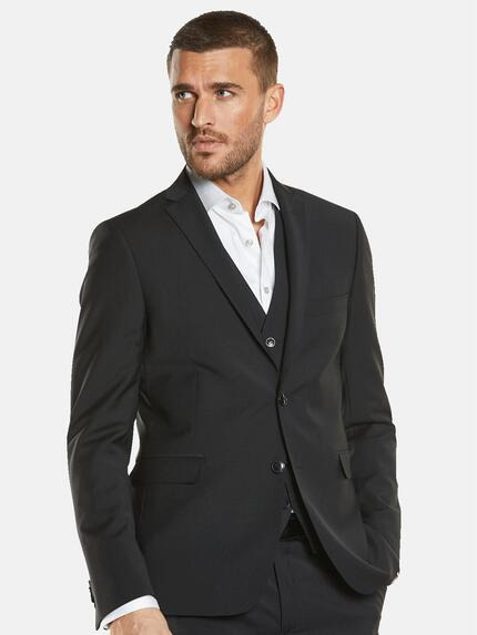 emilio adani Herren Anzug-Sakko slim fit Schwarz 34915