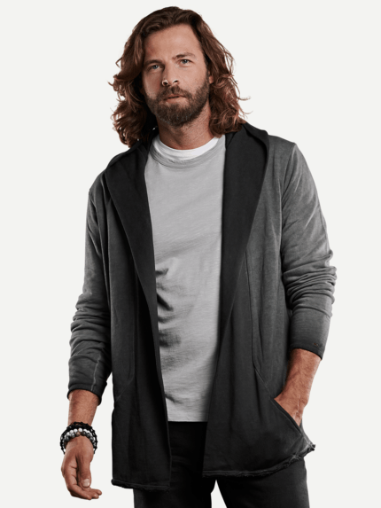 emilio adani Herren lässiger Cardigan mit innovativem Farbverlauf in Grau 28820