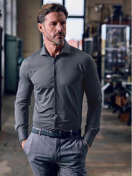 emilio adani Herren Innovatives Funktionshemd Anthrazit 39848