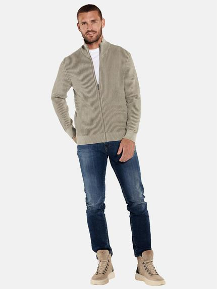 emilio adani Herren Cardigan strukturiert Beige 36070