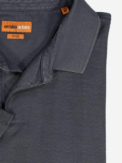 emilio adani Herren Polo-Shirt strukturiert Schwarz 36977