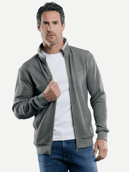 engbers Herren Sportive Sweatjacke in Grau 29230