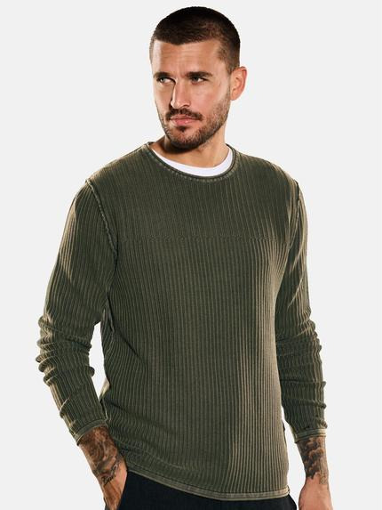 emilio adani Herren Pullover uni Grün 35323