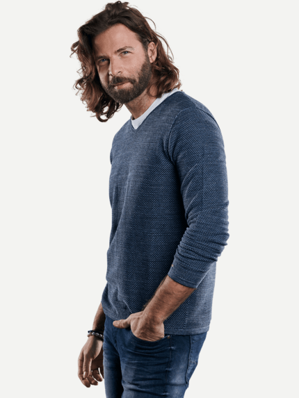 emilio adani Herren extra Leichtgewicht in dezenter Zweifarbigkeit in Blau 29244