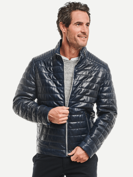 engbers Herren Lederjacke in Blau 26026