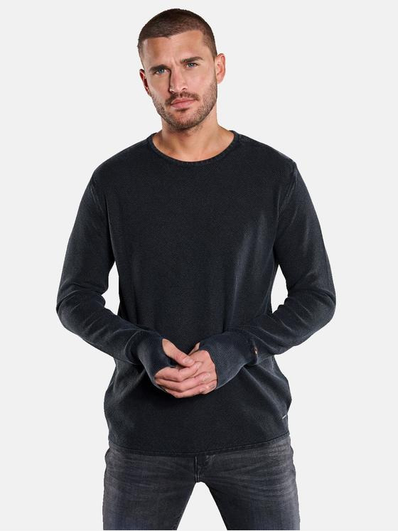 emilio adani Herren Pullover strukturiert Blau 34121