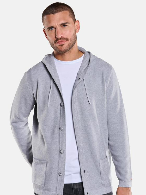 emilio adani Herren Cardigan strukturiert Grau 34117