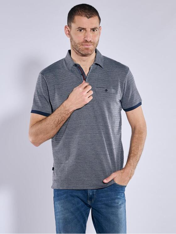 engbers Herren Polo-Shirt gemustert Blau 37162