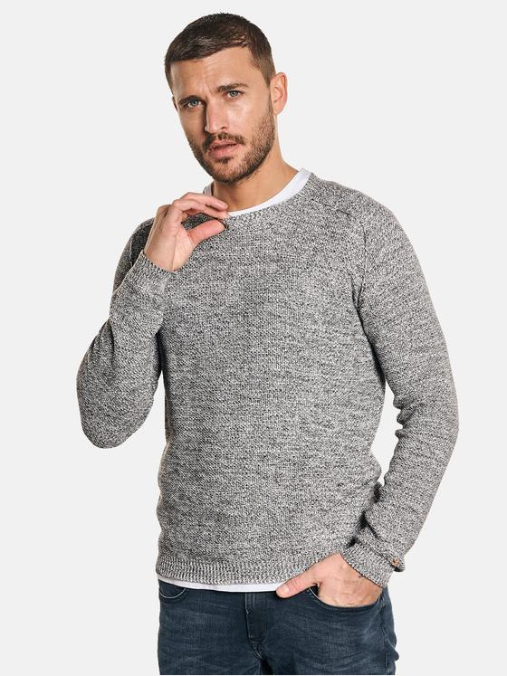 emilio adani Herren Rundhals Pullover Grau 32292