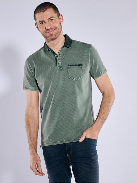 engbers Herren Polo-Shirt strukturiert Grün 37119