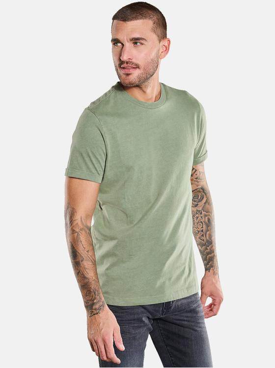 emilio adani Herren T-Shirt uni Grün 34161