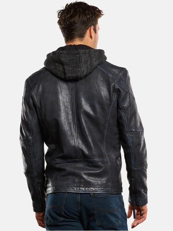 engbers Herren Lederjacke mit abnehmbarer Kapuze Grau 33550