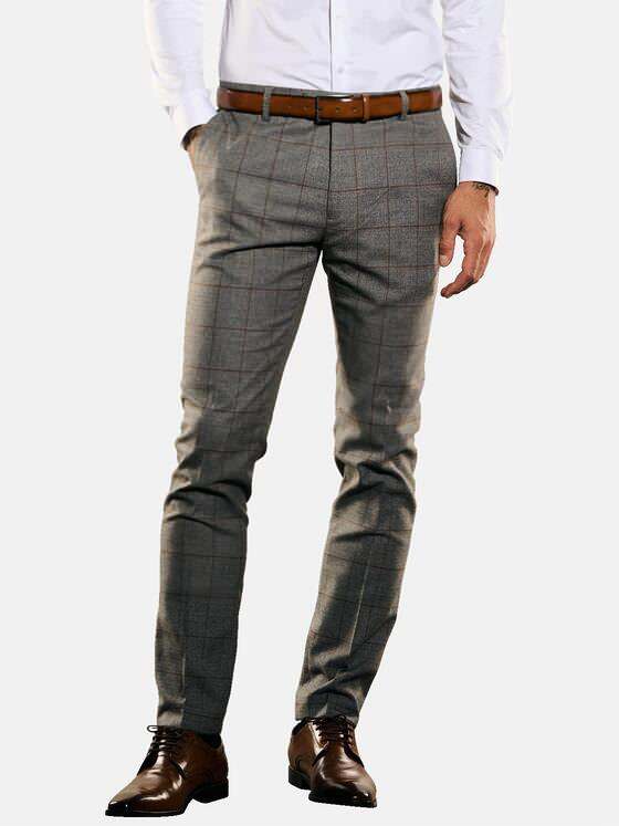 emilio adani Herren Anzug-Hose slim fit Braun 35382