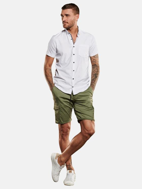 emilio adani Herren Kurzarm-Hemd slim fit Weiß 35116