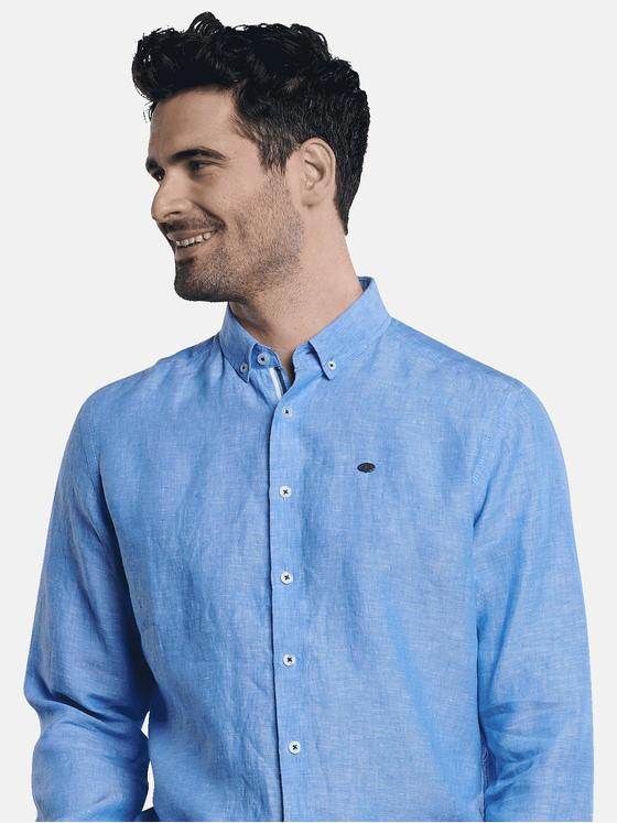 engbers Herren Hemd uni Blau 32218