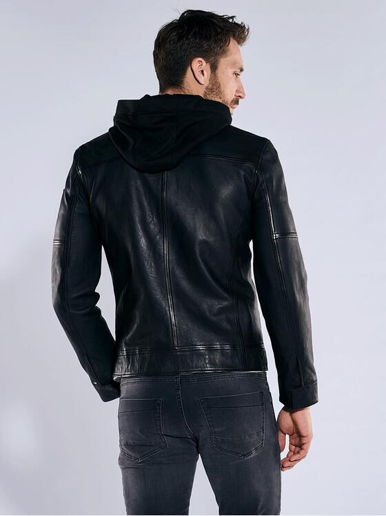 emilio adani Herren Lederjacke Schwarz 36515