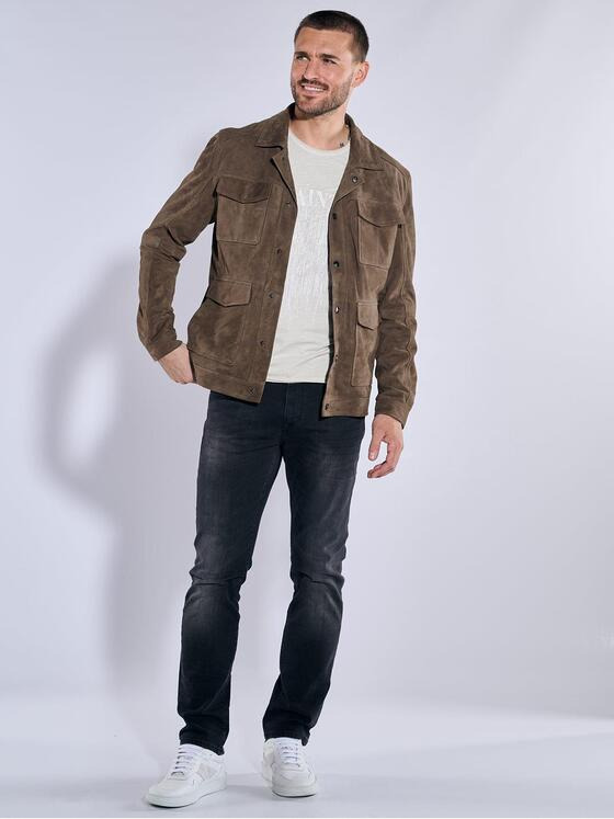 emilio adani Herren Lederjacke regular Braun 37168