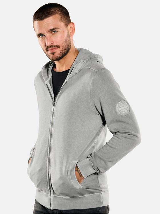 emilio adani Herren Sweatjacke mit Kapuze Grau 35260