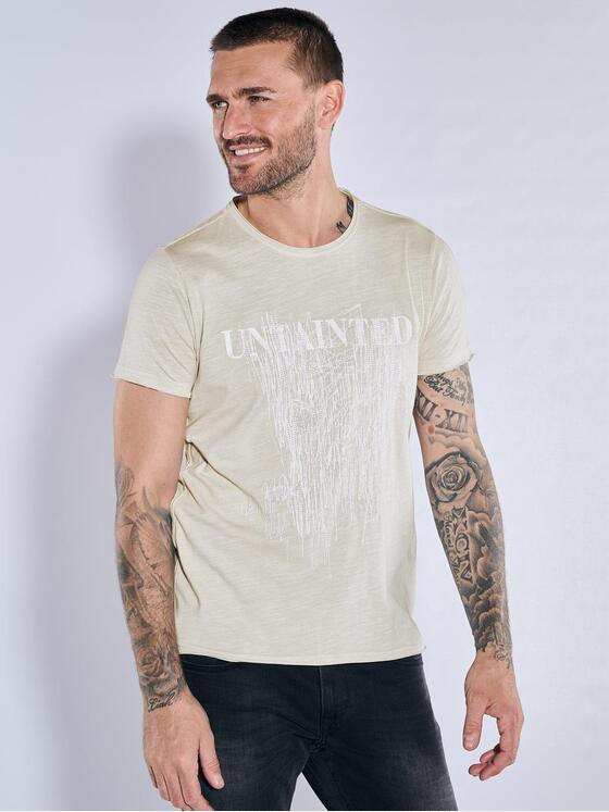 emilio adani Herren T-Shirt slim fit Beige 37302