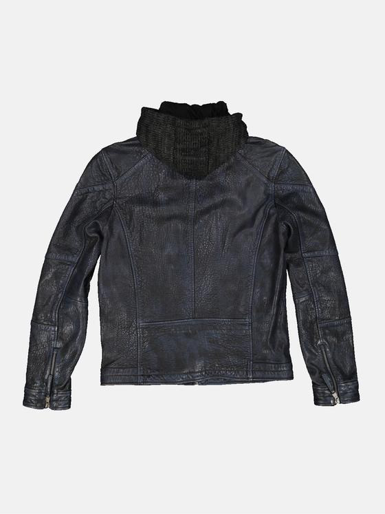 engbers Herren Lederjacke mit abnehmbarer Kapuze Grau 33550